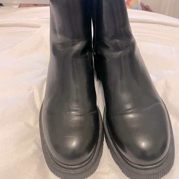 Zara Chunky Leather Boots - Picture 1 of 6